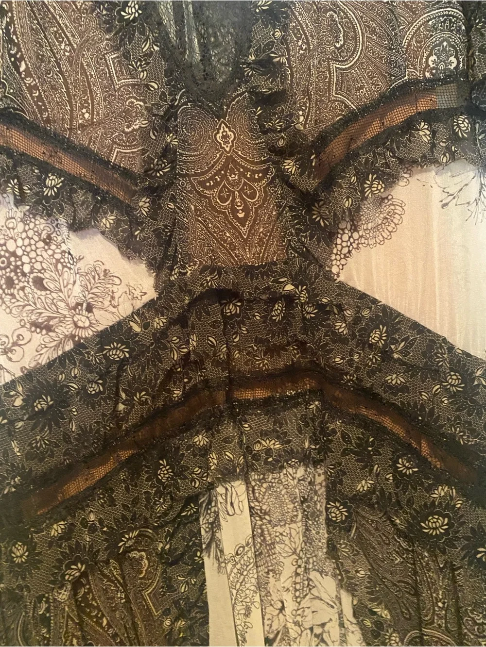 Zara Black Lace-Trim Floral Maxi Dress Limited Edition Large NWT new - Picture 8 of 8